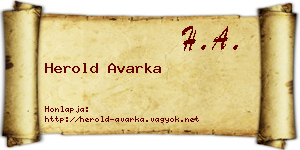 Herold Avarka névjegykártya